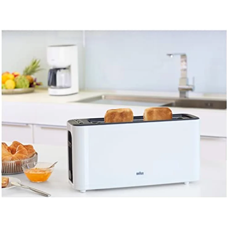 Braun HT3100WH Toaster 1 Schlitz mit 7 Bräunungsstufen, weiß, 1000 – Bild 2