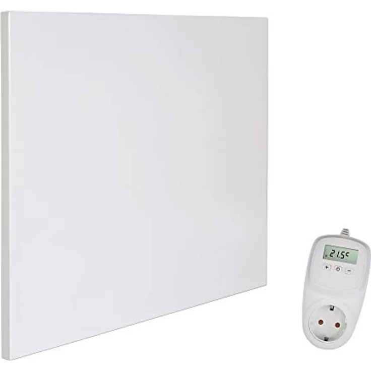 Viesta H400 Infrarotheizung Carbon Crystal (neueste Technologie), ultraflache Wandheizung, weiß, 400 Watt - VIESTA TH10 Thermostat