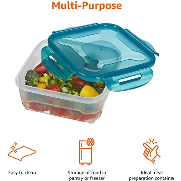 AmazonBasics 6pc Airtight Food Storage Containers Set, 3 x 0.8 Liter – Bild 4