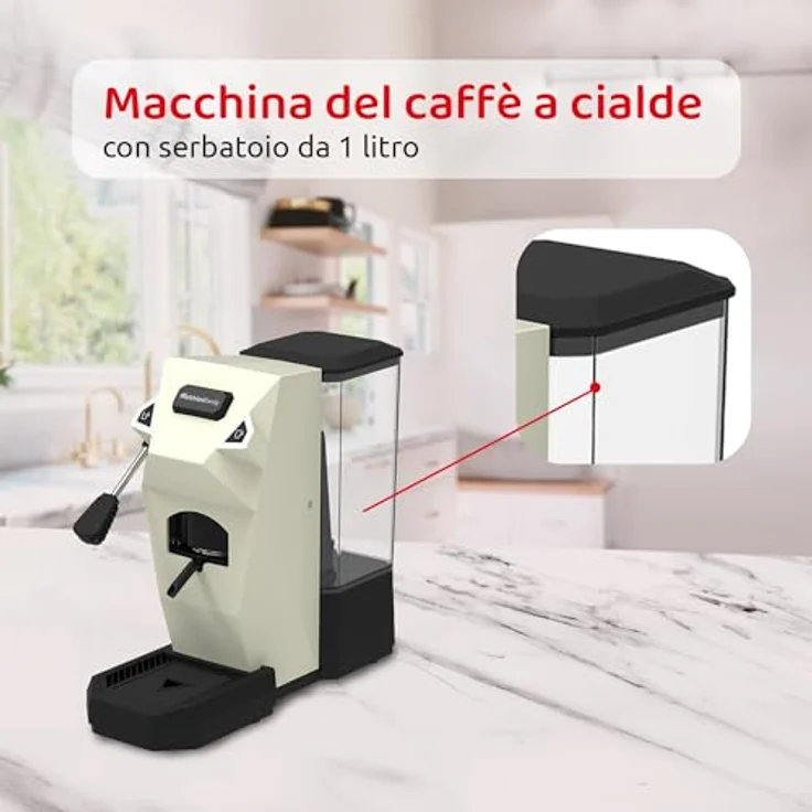 Melchioni Pad Kaffeemaschine, 15 Bar, 550W, 1L, Espresso & Lungo, einfache Bedienung – Bild 4