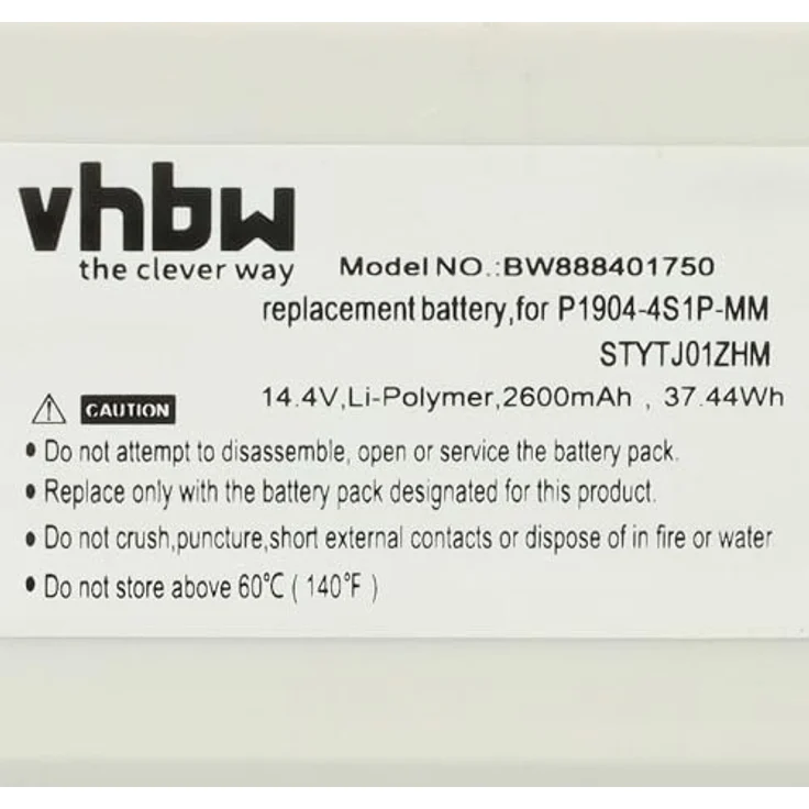 vhbw Akku für Xiaomi Dreame Bot L10s Ultra RLS6LADC & Bot L10s Ultra HA05-01H, 2600 mAh, 14,4 V, Li-Ion, wiederaufladbar – Bild 5