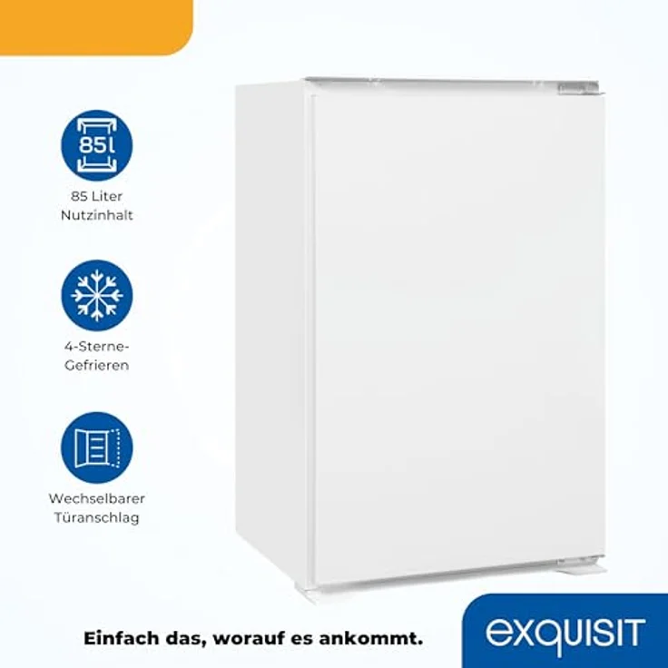 Exquisit Gefrierschrank GS81-050C, 85 Liter, 4-Sterne-Gefrieren, klein und kompakt, 2 Gefrierschubladen, 1 Gefrierfach, weiss – Bild 3