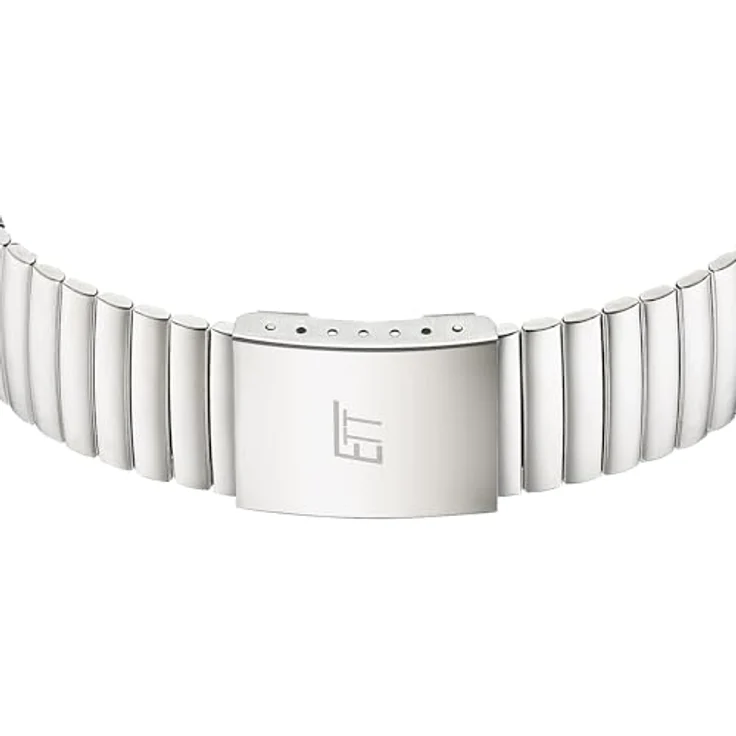ETT Eco Tech Time EGS-11711-12Z, Herren Solar Funkuhr mit analogem Zifferblatt, Edelstahl Zugband, rotem Sekundenzeiger, wasserdicht bis 5 Bar, digitale Datumsanzeige, bis zu 180 Tage Dunkelgangreserve – Bild 3