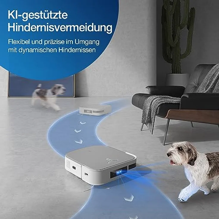 ECOVACS DEEBOT X2 Omni Saug- und Wischroboter mit All-in-One Omni Station, 8.000 Pa Saugkraft, schlankes & eckiges Design, 15mm Mopp-Hebesystem, Heißwasser-Moppreinigung, KI-gestützte Navigation, YIKO – Bild 5