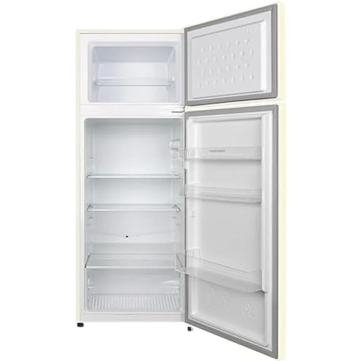 Respekta Kühlschrank KS144C-52, freistehend 170 Liter, 4* Gefrierfach, Retro Design in Creme, LED-Beleuchtung, energieeffizient