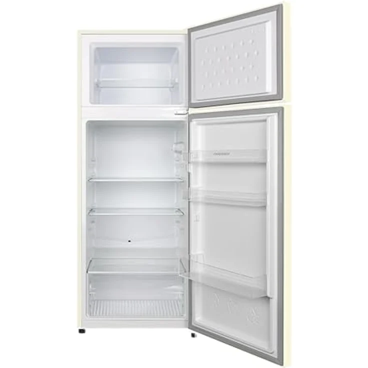 Respekta Kühlschrank KS144C-52, freistehend 170 Liter, 4* Gefrierfach, Retro Design in Creme, LED-Beleuchtung, energieeffizient – Bild 1