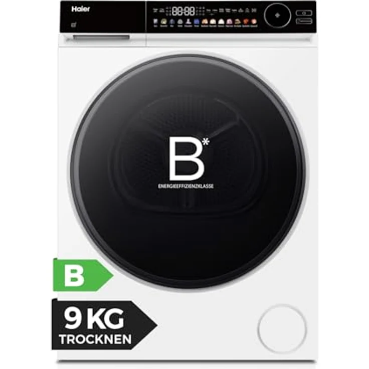 Haier HD90-B667U1, Wärmepumpentrockner 9kg mit hOn-App, Knitterschutz, Weiß – Bild 2