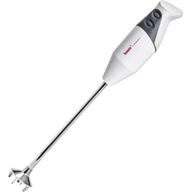 bamix Stabmixer Set G350 GASTRO PRO-3, 300 Watt, inkl. Multifunktionsmesser, Quirl-Aufsatz und Schlagscheiben-Aufsatz, Edelstahl, Weiß/Lichtgrau – Bild 2