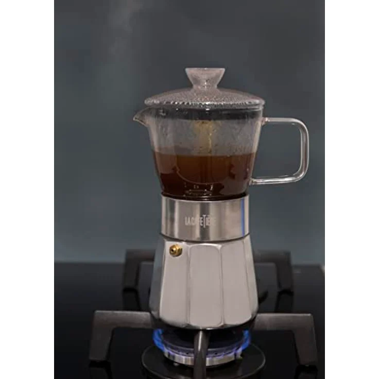La Cafetière Espresso Maker, Espressokocher aus Aluminium, silber, für 6 Tassen, induktionstauglich, handwaschbar – Bild 6