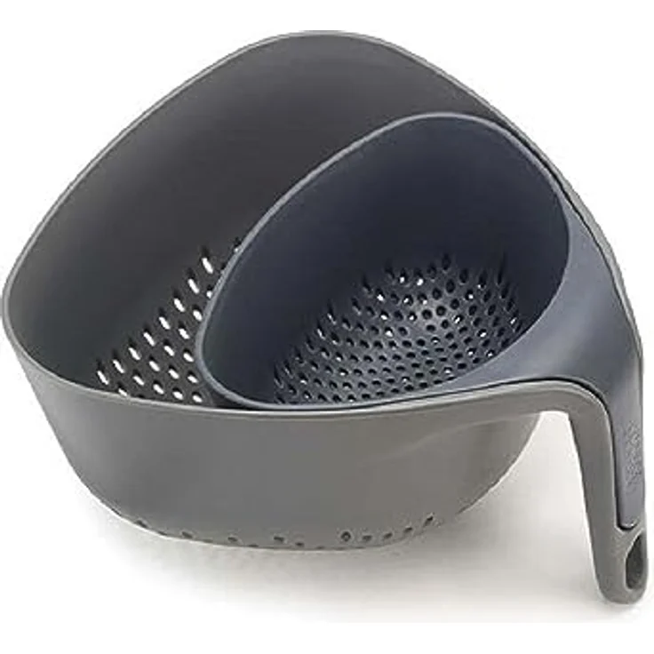 Joseph Joseph Set de 2 Passoires Emboitables Plastique Gris 22,1 x 23,5 x 13,3 cm – Bild 2