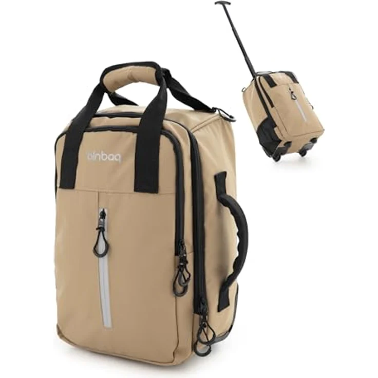 Hauptstadtkoffer Blnbag M7 Underseat-Trolley 40×20×25 cm, wasserfest, max 20L, leicht, 2 Rollen, gepolstertes Laptopfach, Champagner – Bild 1