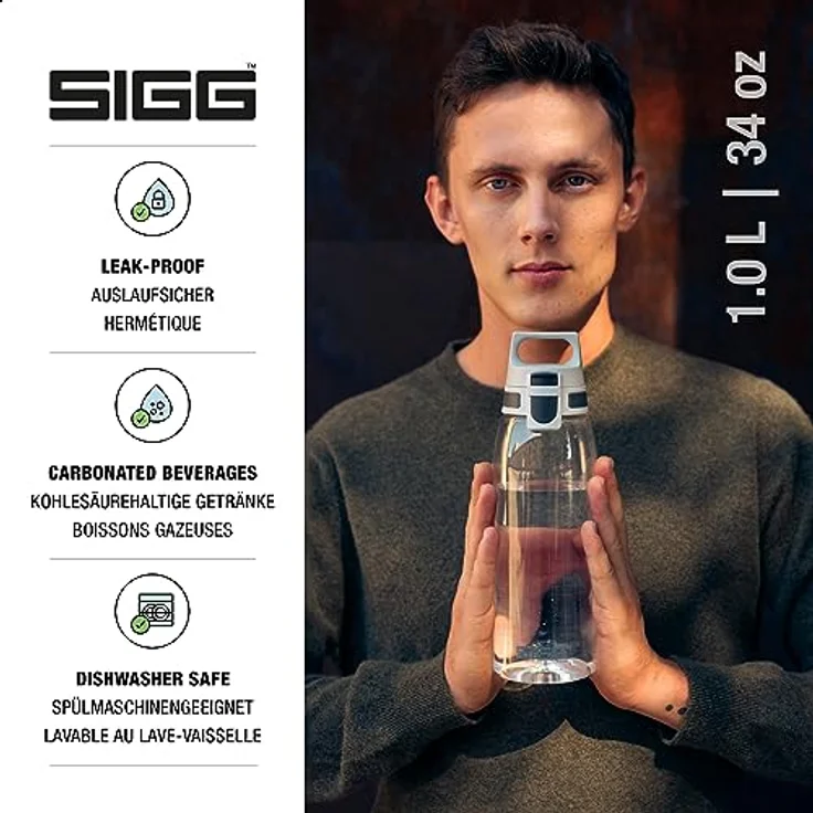 SIGG Trinkflasche TOTAL COLOR Transparent 1L – Bild 2