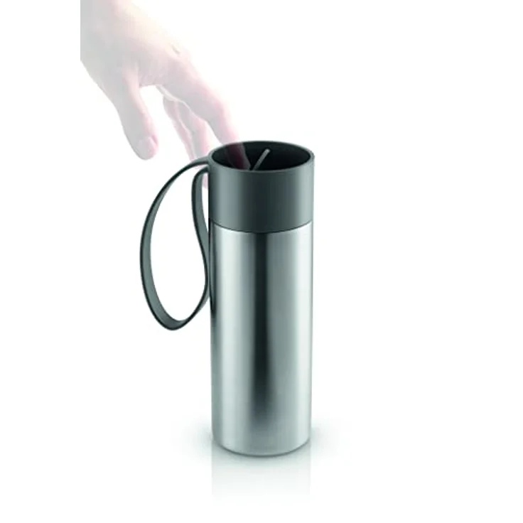Eva Solo To Go Cup, 0.35 Liter, doppelwandiger Thermobecher mit Klickdeckel, grau – Bild 3