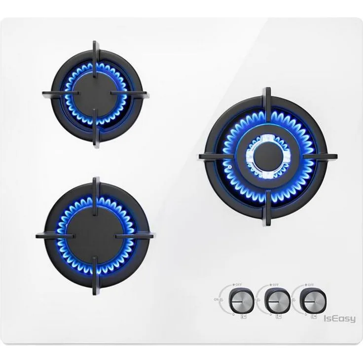 IsEasy MGBG-603, Elektrokochfeld mit weißer Glasoberfläche, 2 Brenner, 3300W und 1000W, kompakte Maße 31 × 51 × 11.5 cm