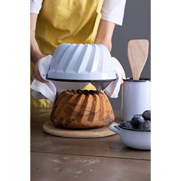 Riess, 0495-028, Gugelhupfform 22cm, BACKEMAILLE BLAU, LBH 22,5x22,5x10,3cm, Gew. 0,628kg, Volumen 3 L – Bild 3