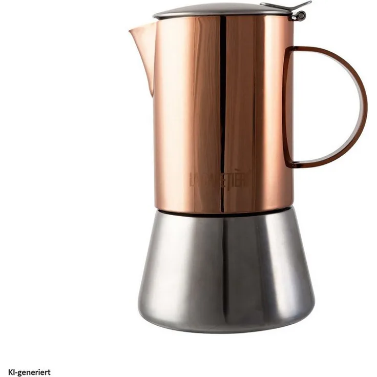 Neuetischkultur Espressokocher, Edelstahl mit Kupferoptik, doppelwandig, 200 ml für bis zu 4 Tassen