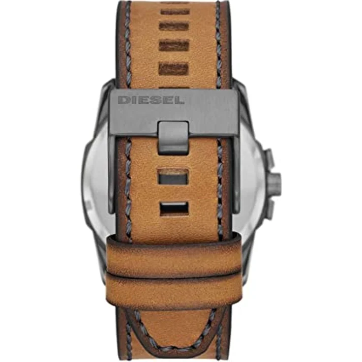 Diesel Herrenuhr Master Chief, 43mm Gunmetal Edelstahlgehäuse mit braunem Lederarmband, DZ1964 – Bild 2