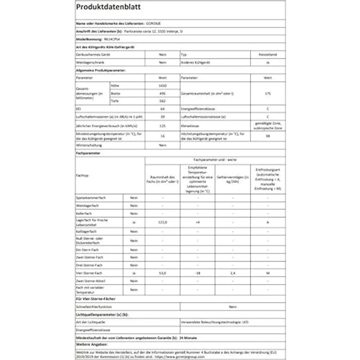 Gorenje RK14CPS4 Kühl-Gefrierkombination 175 Liter, no frost, silber – Bild 2