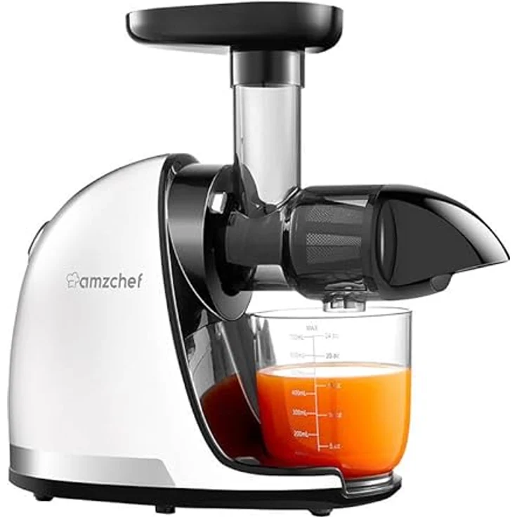 Amzchef Slow Juicer AMZCHEF 1501-WT (White), Entsafter, leiser Betrieb mit 90-110 U/min – Bild 2