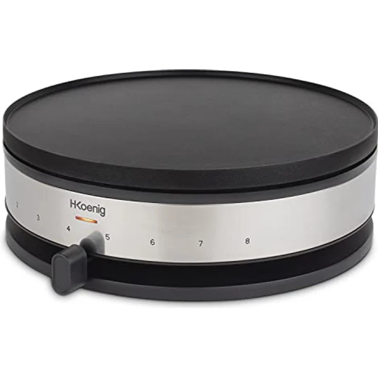 H.Koenig Crêpes, Mini, Pancakes, Thermostat bis 230 ° verstellbar, Antihaftbeschichtung, 1500 W, KREP56, Schwarz – Bild 3