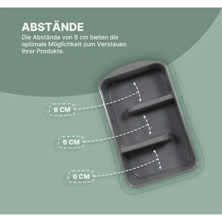 Pro Home Küchen Organizer mit 3 Fächern ( 2er Pack ) - Kunststoff Aufbewahrungsbox, weiß - Hergestellt in der EU, optimale Organisation, vielseitig, platzsparendes & stilvolles Design – Bild 2