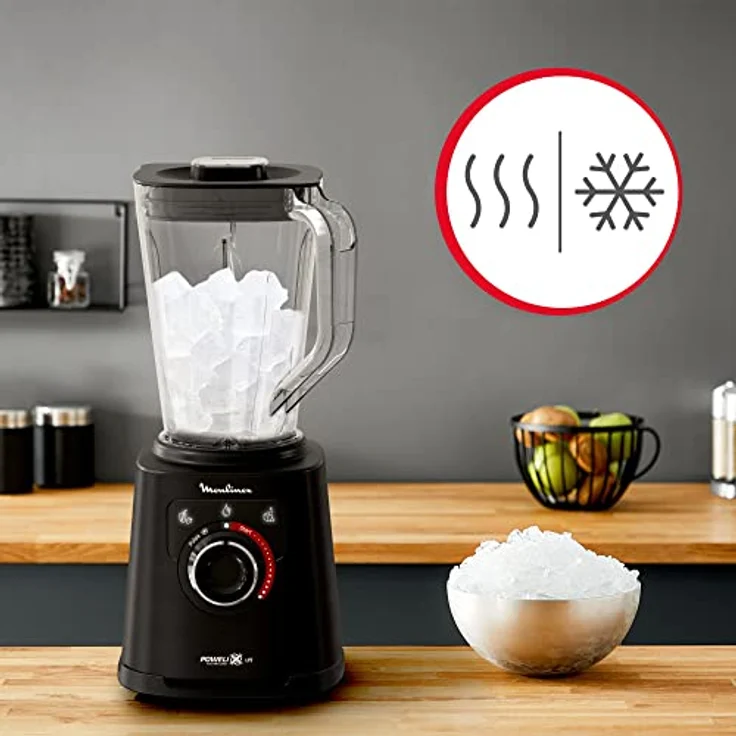 Moulinex Perfect Mix+ LM88A8 Tischplatten-Mixer, 1200 W, schnelle Ergebnisse, 1,5 Liter Fassungsvermögen, 3 Programme: Smoothie-Mixer, Eispiegel, Autoclean, Tritankanne, inkl. Schwarz – Bild 4