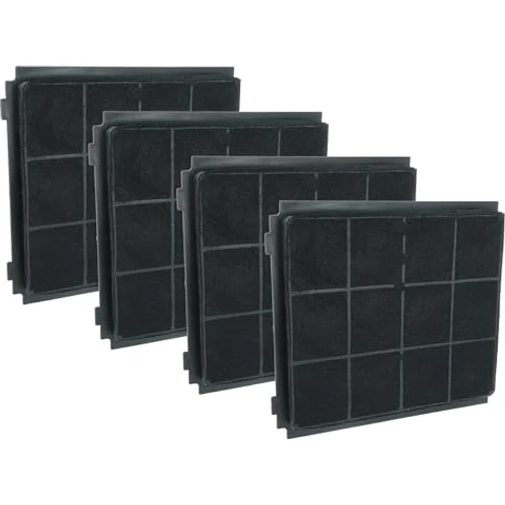 vhbw 4x Aktivkohlefilter, kompatibel mit Airforce BLACK PEARL 881715 F80 90 LED, F80A 90 BK 881713 BK, schwarz, effektive Geruchs- und Dunstneutralisation – Bild 1