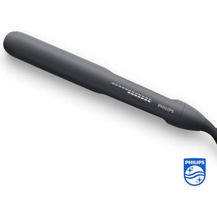 Philips BHS510-00 5000 Glätteisen, Ionen-Funktion, Temperatureinstellrad, 12 Temperaturstufen, inkl. hitzebeständige Ablagematte, schwarz – Bild 2