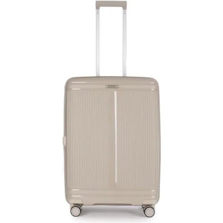 Stratic Straw T Hartschalen-Koffer Trolley Koffer mittelgroß Reisekoffer, nachhaltig, 4 Rollen, erweiterbar, TSA-Schloss (Größe M, Sand)
