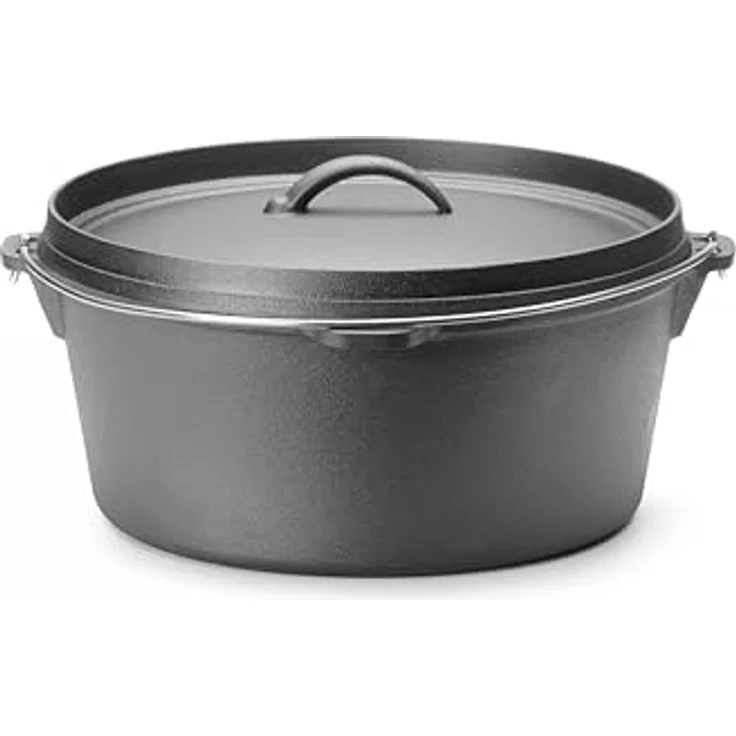 HENDI Gusseisen Topf mit Deckel, 7,2L, antihaftbeschichtet, für verschiedene Herdarten, Schmortopf Dutch Oven, Gusseisen – Bild 2