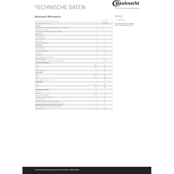 BAUKNECHT Einbau-Mikrowelle BMN14BK, Mikrowelle, 22 l, 3D-System, 750 W, schwarzes Glas – Bild 9