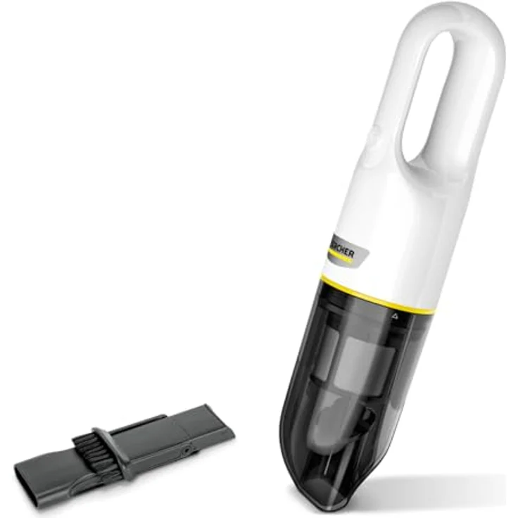 Kärcher Akku-Handstaubsauger CVH 2, kompakter und leichter Krümelsauger für den schnellen Einsatz, Staubbehälter: 0,15 l, Gewicht: 0,65 kg, inkl. 7,2 V Akku, USB-Ladegerät, 2-in-1-Fugendüse – Bild 1