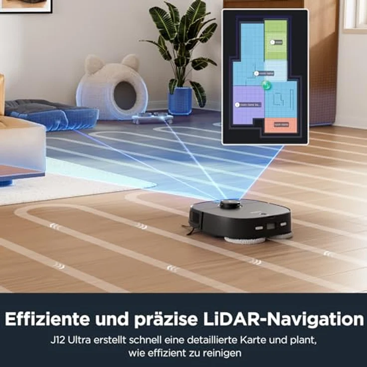 EUREKA J12 Ultra Roboter-Waschroboter mit automatischer Entleerungsstation, 5000 Pa, drehbarer Wischmop – Bild 5