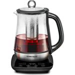 ROMMELSBACHER Tee- und Wasserkocher TA 2000 - 6 Programme, Temperaturregelung von 50-100 °C, Schnellstart-Taste, Ziehzeit bis 10 Minuten, Warmhaltefunktion, Glaskanne, Edelstahl-Teesieb, 2000 Watt