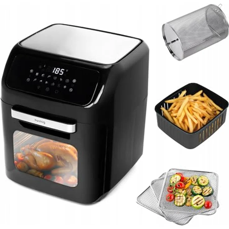 Huslog HUS1023 Heißluftfritteuse 12 l, 1800 W, mit Automatikprogrammen und Timer – Bild 1