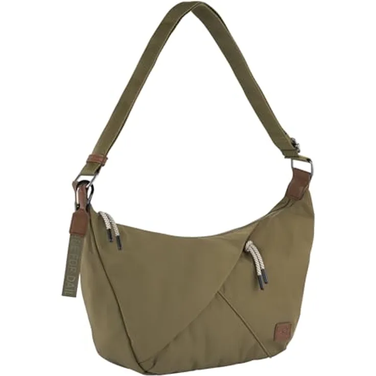 Camel Active Aurum Hobo Bag L, Handtasche in Grün mit verstellbarem Schulterriemen, geräumigem Hauptfach und zwei Zipperfächern