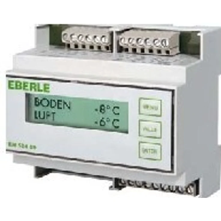Eberle Controls Eismelder EM 524 89 DR, Steuergerät für Dachrinnenbeheizung mit digitaler Anzeige und automatischer Fühlererkennung