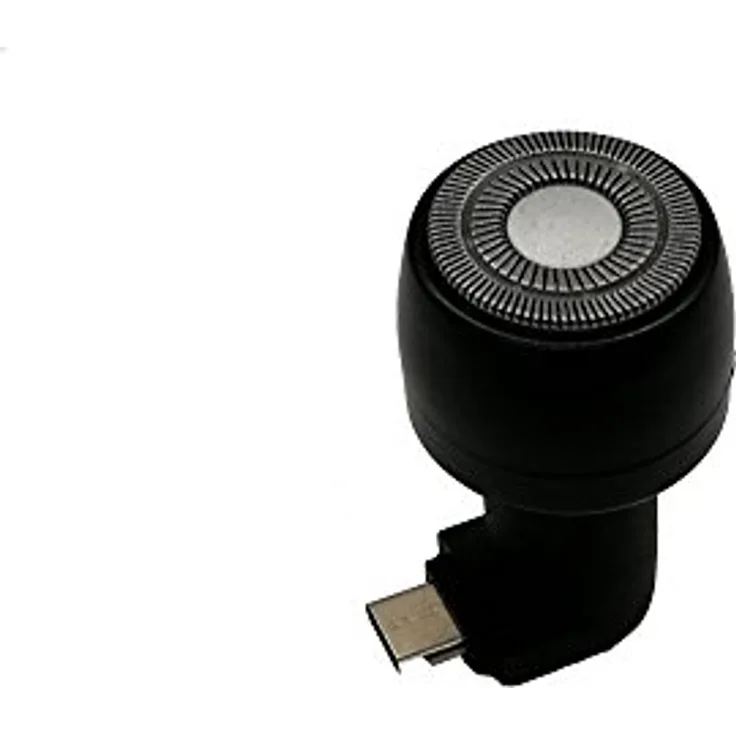 Plantin 238942 Rasierer USB Type-C Schwarz, Mobiler Rasierer für Smartphones und Powerbanks, USB Typ-C Anschluss, Nennleistung 1,2 - 1,5 Watt