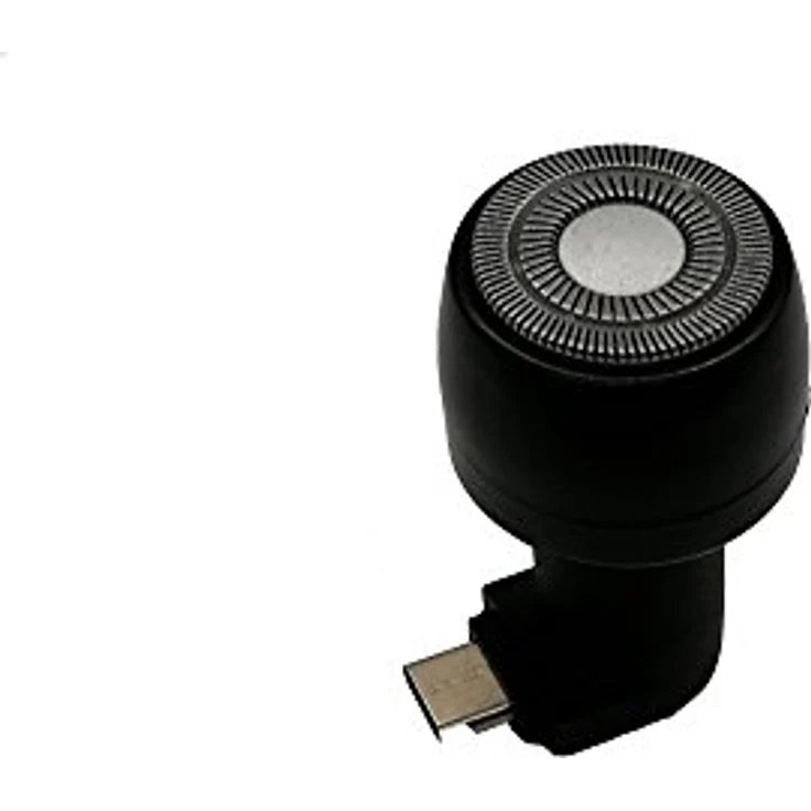 Plantin 238942 Rasierer USB Type-C Schwarz, Mobiler Rasierer für Smartphones und Powerbanks, USB Typ-C Anschluss, Nennleistung 1,2 - 1,5 Watt – Bild 1
