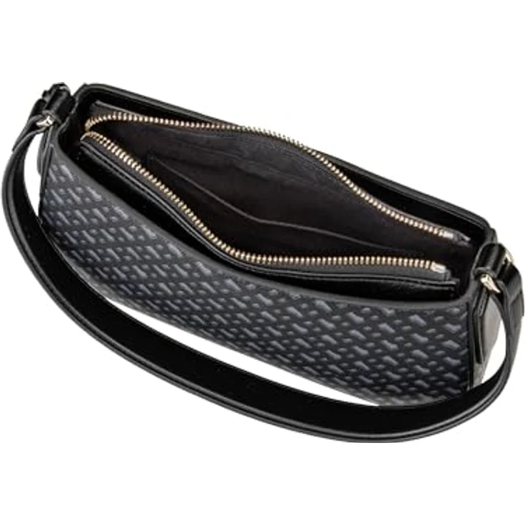 Hugo Boss Liriel S MG, elegante Umhängetasche aus teil-recyceltem Kunstleder, schwarz, 25 x 6 x 13 cm – Bild 4