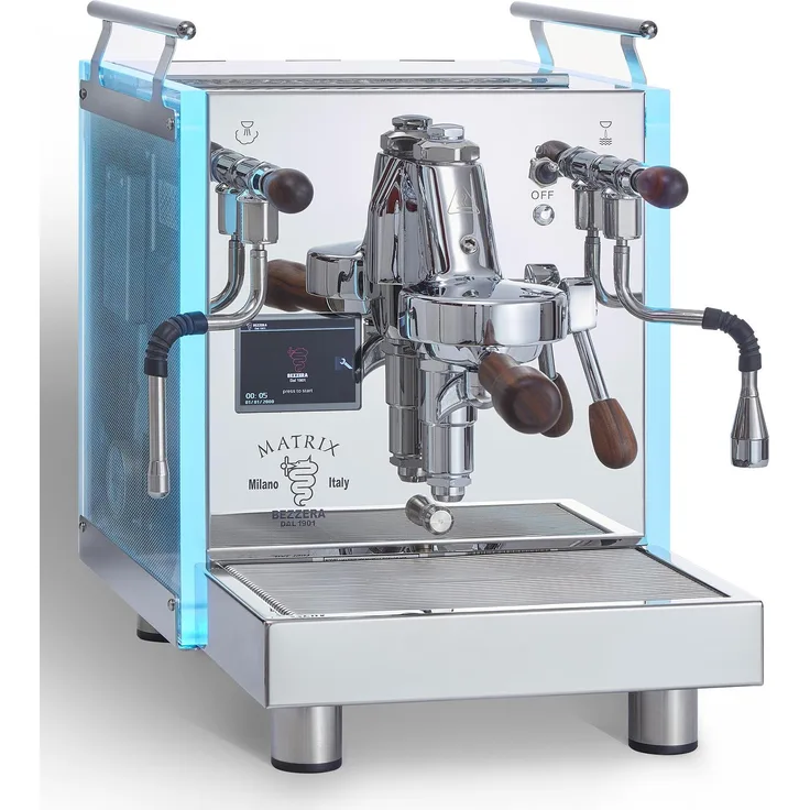 Bezzera Matrix DE, Siebträgermaschine mit 3 PID-Thermostaten und volumetrischer Ausgabe, Silber