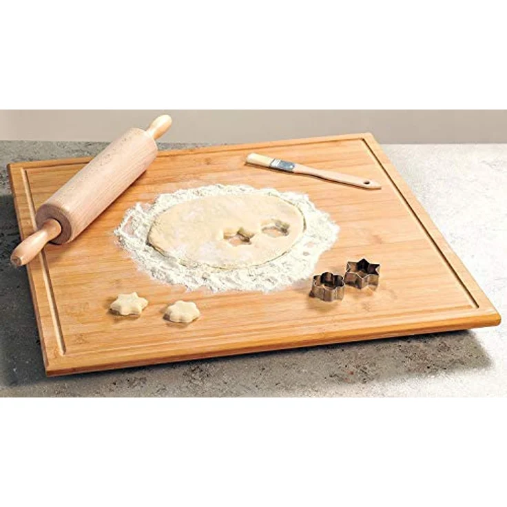 Neustanlo XXL Schneide- und Abdeckplatte Ceranfeldabdeckung Bambusholz Holz 56x50x4 cm – Bild 6