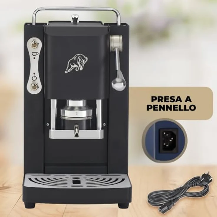 Faber Pro Essential Chrom, ESE Pad Espressomaschine mit erhöhtem Auslauf und Wassertank aus Glas, Schwarz Chrom – Bild 6