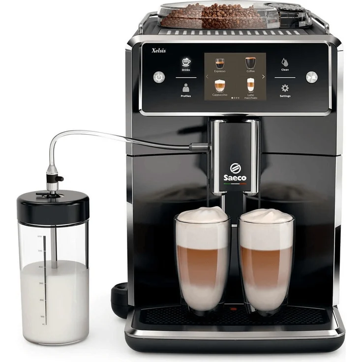 Philips Saeco Xelsis Kaffeevollautomat-Espressomaschine, Schwarz, freistehend,1,6 l, für Kaffeebohnen, integrierte Mühle, mit Milchsystem und integriertem Mahlwerk – Bild 1