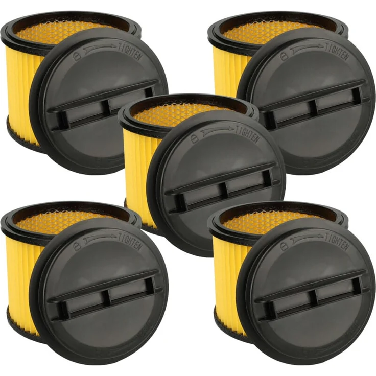 Vhbw Faltenfilter Set für Einhell ypl 1252, ypl n.g. 1500 Staubsauger, 5 Stück, schwarz gelb, für effiziente Saugleistung und einfachen Filterwechsel