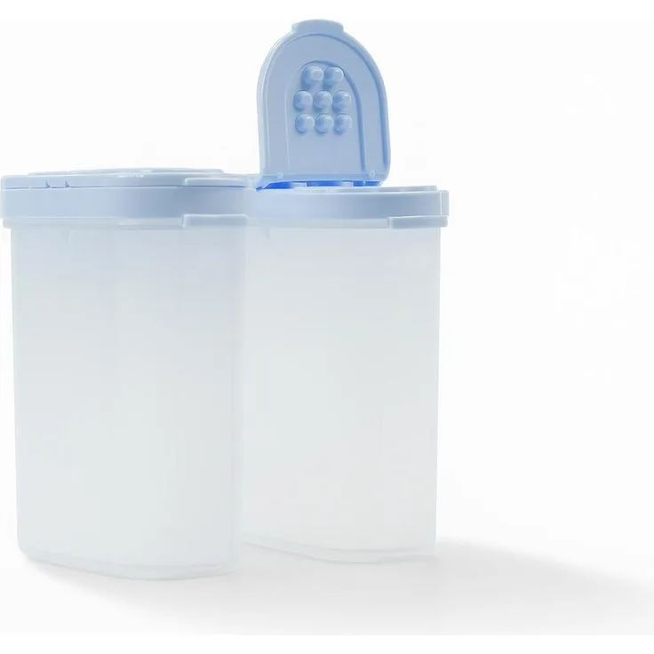 TUPPERWARE Gewürz-Riesen, 2er Set Gewürzbehälter 270 ml blau, aromadichter Verschluss, stapelbar, spülmaschinenfest