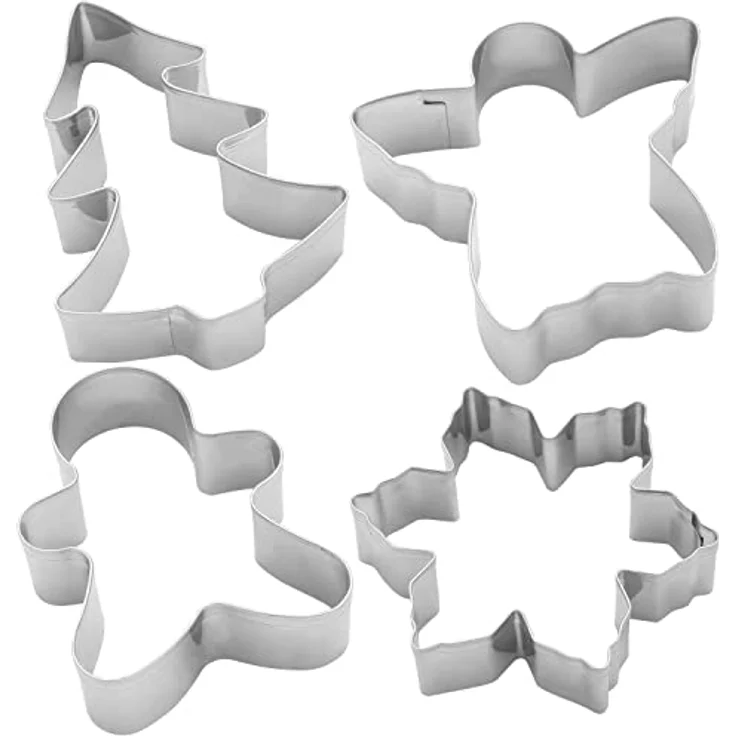 GRUSS & CO Keksausstecher-Set "Auf die Plätzchen" | Geschenkset mit 4 Ausstechformen, Weihnachtsbaum, Pfefferkuchenmann, Schutzengel und Schneeflocke | Backen für Weihnachten, Backformen | 51125 – Bild 3