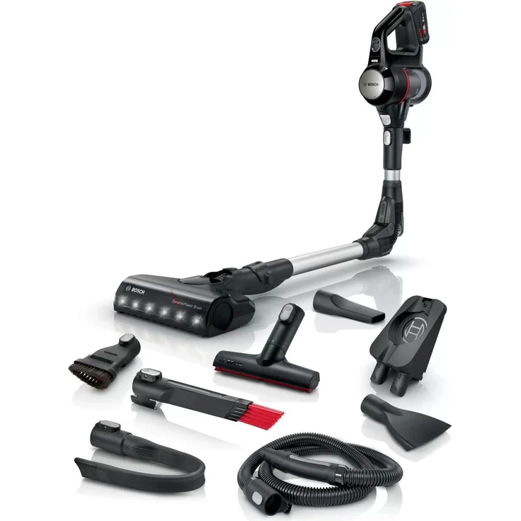 Bosch BCS711PET Stabstaubsauger Akku Trocken Beutellos 0,3 l Schwarz, Rot 3 Ah mit LED-Licht und 3 verschiedenen Saugmodi