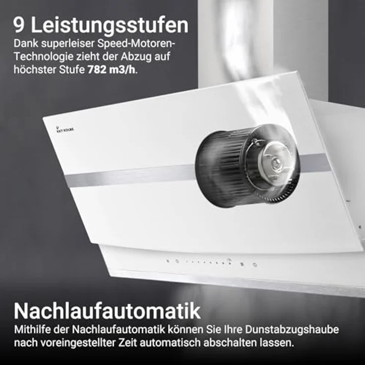 KKT KOLBE HERMES8005WM Dunstabzugshaube 80cm mit RGB-W Ambientebeleuchtung, WLAN-Steuerung und Nachlaufautomatik, weiß – Bild 4