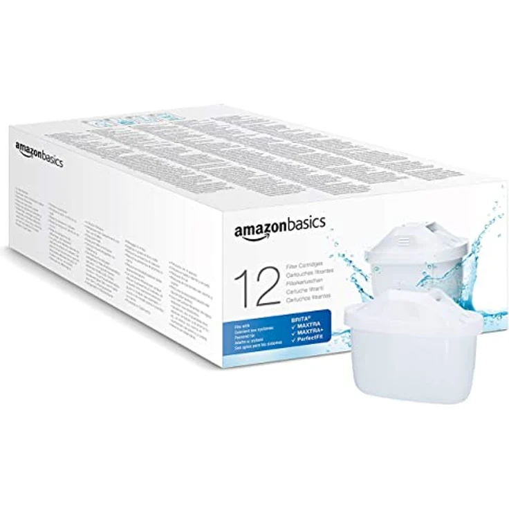 Amazon Basics Wasserfilterkartusche, Brita Maxtra+ Compatible | 12 Stück (1er Pack) | mit einem Tischwasserfilter von Amazon Basics oder den BRITA-Modellen MAXTRA/MAXTRA+/PerfectFit – Bild 1